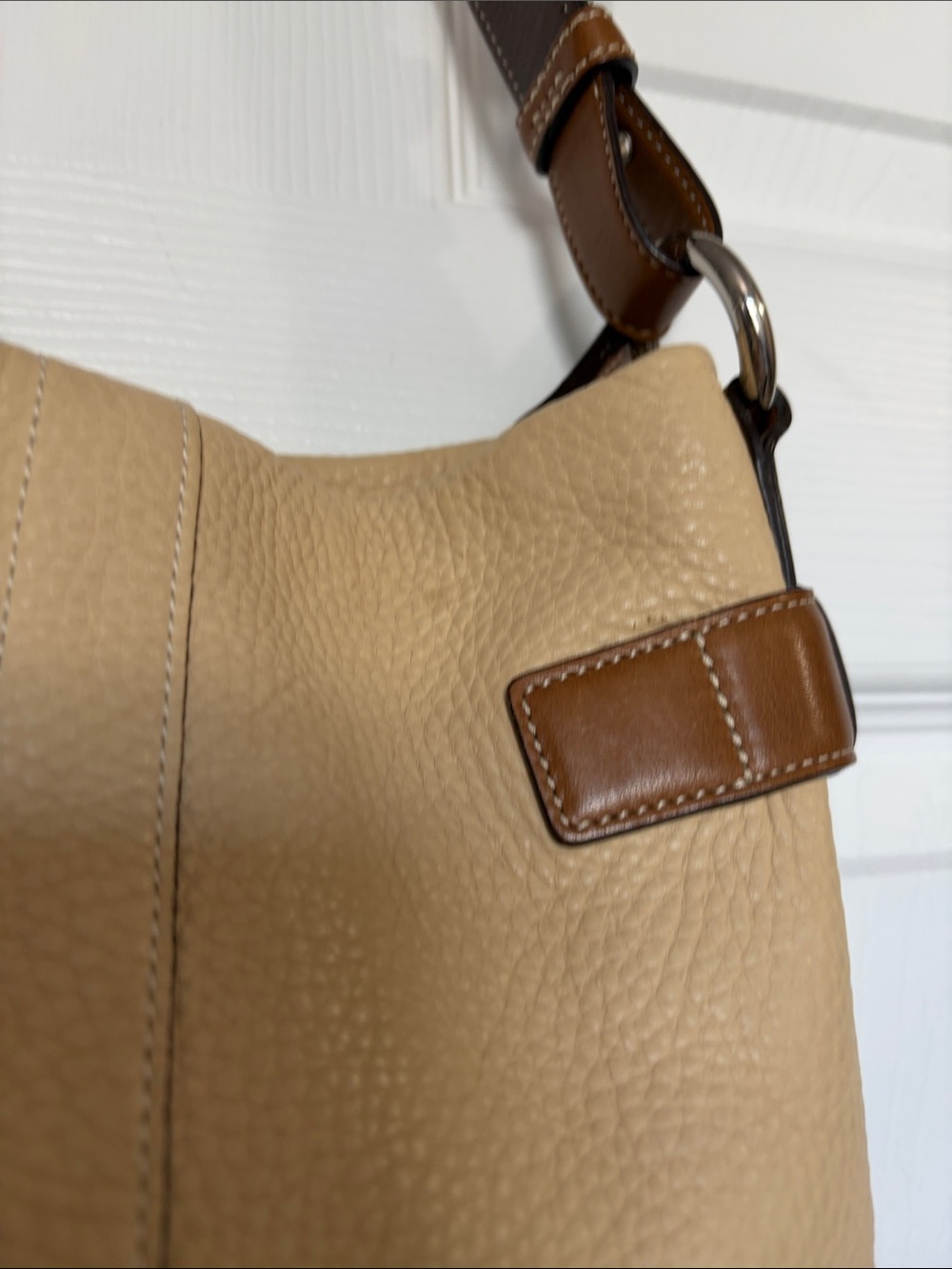 Coach Beige and Brown Leather Shoulder Bag - Picture 8 of 15